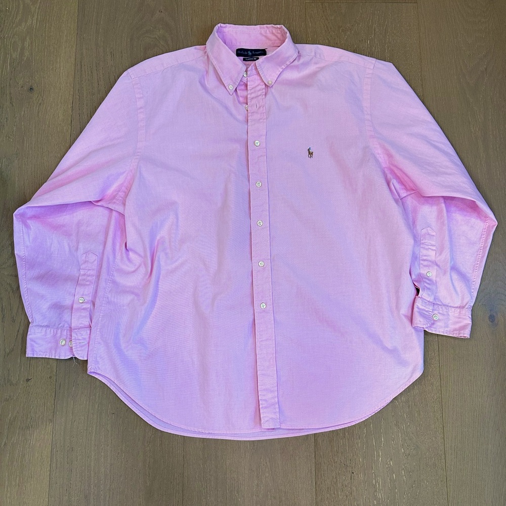 Polo by Ralph Lauren button-down shirt size 18 34/35. Color pink